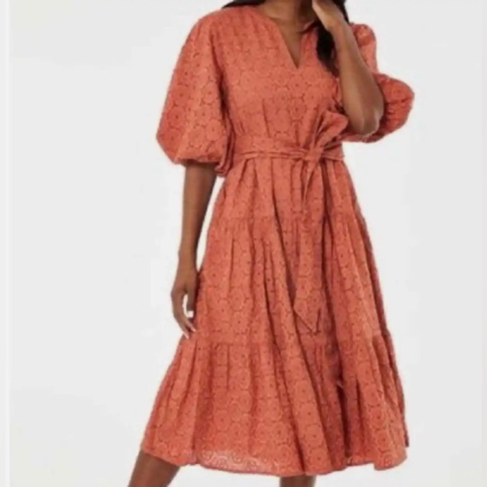 Roller Rabbit Eyelet Valonia Dress in Terra cotta size Medium